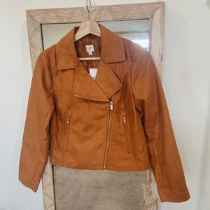 NWT J. Crew faux suede zip up Moto jacket